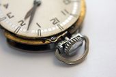 stock photo of watch  - close up of antique pocket watch over white background - JPG 