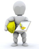 image of construction worker  - 3D Render of a Construction Worker and Tools - JPG 
