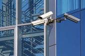 stock photo of security  - detail of modern building with security cameras - JPG 