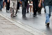 stock photo of walking  - Crowd walking  - JPG 