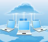 picture of computer  - A conceptual cloud computing illustration - JPG 