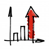 foto of investment  - Successful business graph with red shaded arrow - JPG 