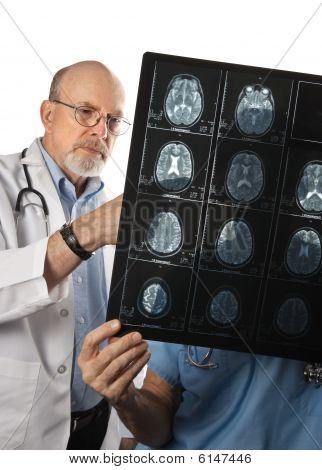 Picture or Photo of Two doctors viewing MRI Scans of Patient