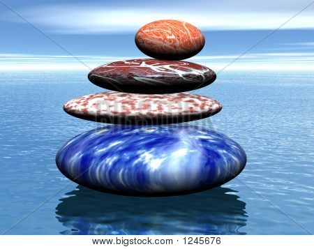 Picture or Photo of Stack of balanced stones on the sea (see more in my portfolio)