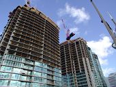 image of construction  - business building under construction at toronto downtown - JPG 