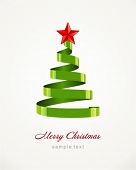stock photo of glisten  - Christmas  tree from ribbon vector background - JPG 