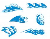 picture of waves  - Set of wave symbols 6 for design - JPG 