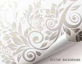 pic of drapery  - Curled corner of floral background page - JPG 