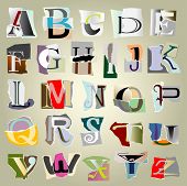 picture of newspaper  - vector set alphabet - JPG 