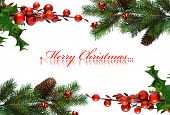 picture of religion  - border from Christmas branches of fir - JPG 