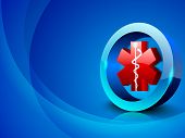 stock photo of medical  - Abstract medical background with 3D caduceus medical symbol - JPG 