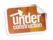 image of construction  - under construction grunge sticker - JPG 