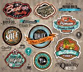 picture of contrast  - Set of Premium Quality Vintage Label with high contrast colors and water drops - JPG 