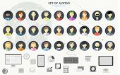 People icons. People Flat icons collection. Set of avatar flat design icons