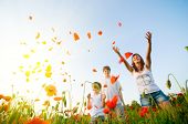picture of family  - family in red poppy field - JPG 