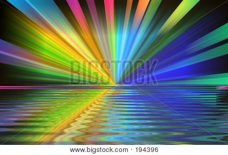 Picture or Photo of An abstract of a colourburst on water