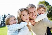 pic of outdoor  - Happy family with children outdoors - JPG 