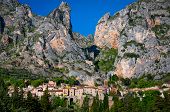 stock photo of france  - Moustiers Sainte Marie village view in Provence France - JPG 