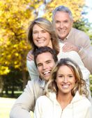 stock photo of family  - Happy family in park - JPG 