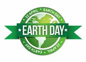 stock photo of globe  - earth day written inside the stamp illustration design - JPG 