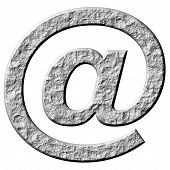 stock photo of e-mail  - 3d stone email symbol isolated in white - JPG 