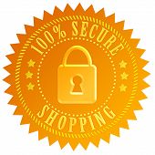 image of security  - Secure shopping icon isolated on white background - JPG 