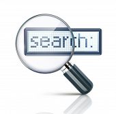 stock photo of search  - illustration of search concept with magnifying glass - JPG 