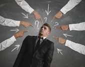 foto of business concept  - Concept of accused businessman with with fingers pointing - JPG 