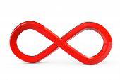 stock photo of infinity  - Red infinity symbol on a white background - JPG 
