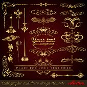 foto of symbols  - Gold calligraphic design elements - JPG 