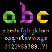picture of spell  - Colorful Ribbon Alphabet With Numbers - JPG 