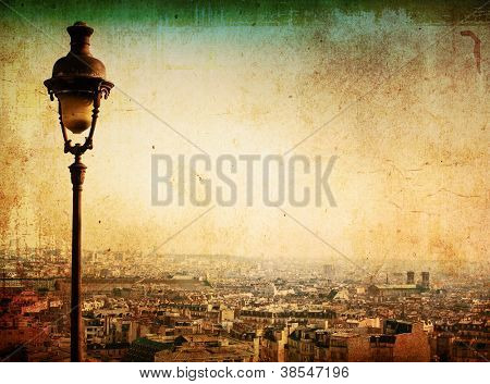 Picture or Photo of Old-fashioned paris france -  with space for text or image