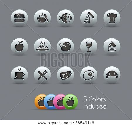 Picture or Photo of Food Icons - Set 1 of 2 // Pearly Series -------It includes 5 color versions for each icon in different layers ---------