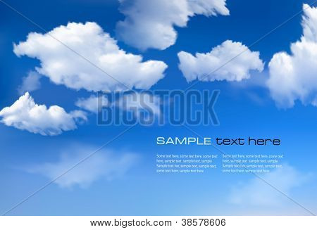 Picture or Photo of Blue sky with clouds. Vector background.