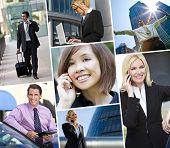 pic of team  - Montage of Interracial business group men  - JPG 