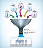 stock photo of people  - Funnel presentation template with space for different elements - JPG 