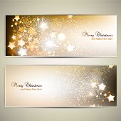 foto of holidays  - Set of Elegant Christmas banners with stars - JPG 