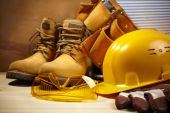 pic of industrial  - industrial concept with tools and equipment selective focus on nearest - JPG 