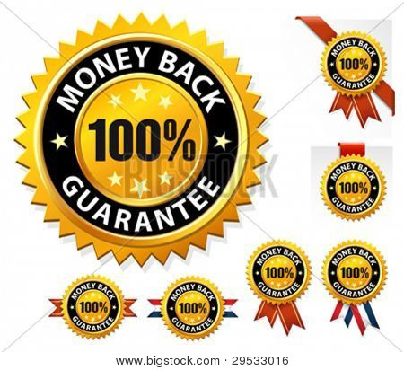 Picture or Photo of Vector money back guarantee sign, label