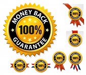 stock photo of money  - Vector money back guarantee sign - JPG 