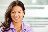 picture of woman  - business woman portrait in an office smiling - JPG 