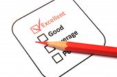 picture of tickbox  - checkbox and pencil showing science education research or customer satisfaction survey concept - JPG 