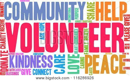 volunteer word cloud poster id 116286926 volunteer word