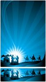 stock photo of religion  - The three wise men and the child Jesus - JPG 