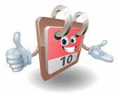 image of character  - Desk calendar cartoon character giving thumbs up sign - JPG 