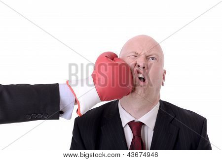 Picture or Photo of Concept of beating to competition isolated on white background