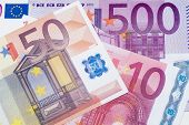 picture of currency  - Euro currency banknotes as a background closeup - JPG 
