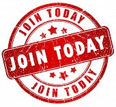 foto of today  - Join us today stamp isolated on white background - JPG 