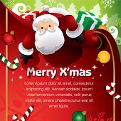 stock photo of holidays  - Santa with present - JPG 