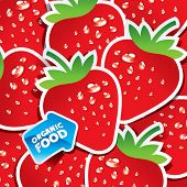 pic of food  - Background from strawberries with an arrow by organic food - JPG 